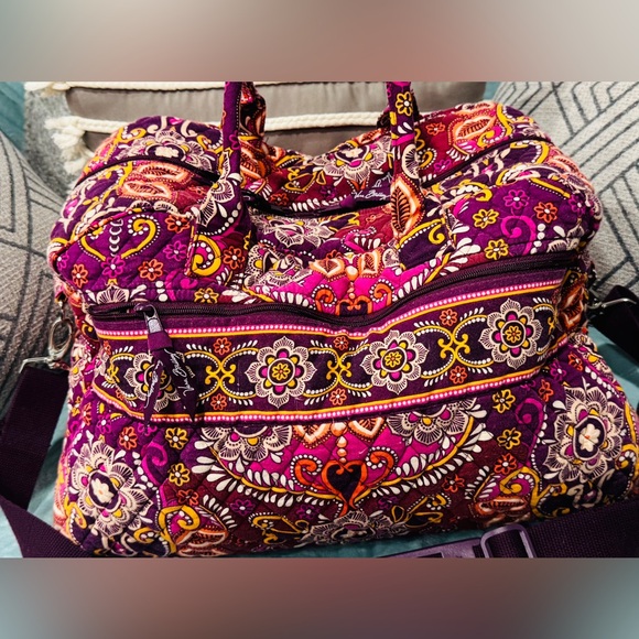 Vera Bradley Purple and Pink Floral Travel Bag - Picture 2 of 8
